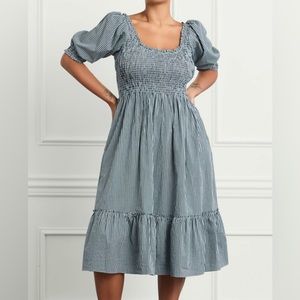 Louisa Nap Dress in Emerald Gingham from Hill House